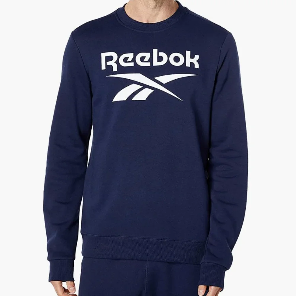 NWT Reebok Men's Crewneck Sweatshirt, Navy/White, MEDIUM - Picture 1 of 1